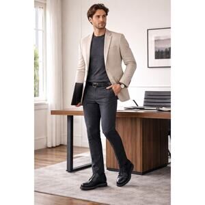 Calden Men’s Black Leather Elevator Boots 5.2” Height Increase K511615 US Size 9